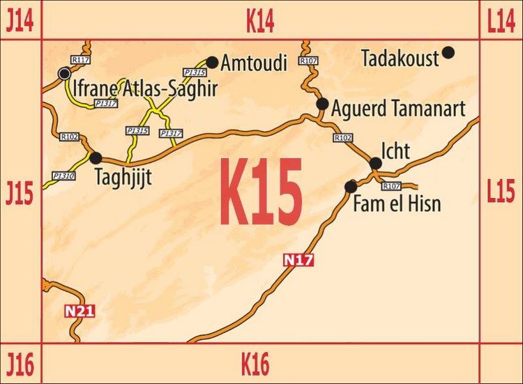 Produktbild: K15: Amtoudi - Fam El Hisn - Ifrane - Taghjijt 1:120.000
