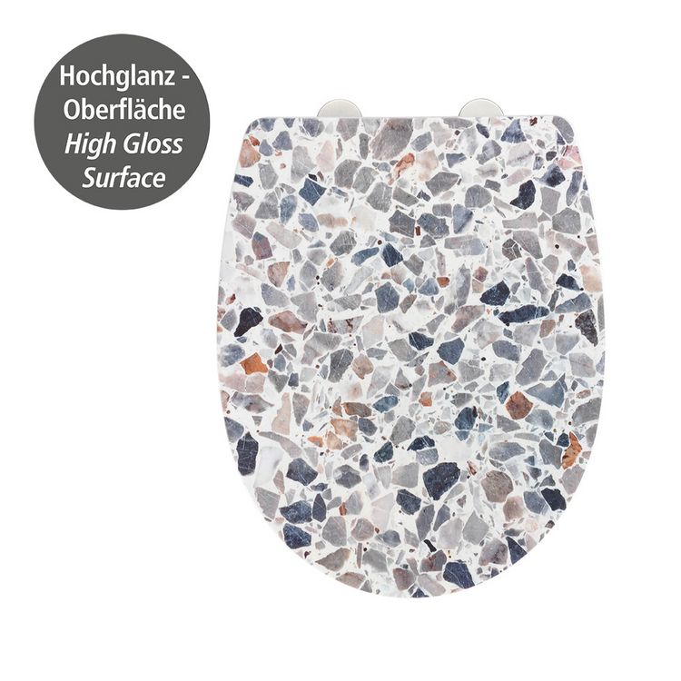 Produktbild: WC-Sitz Mod. Terrazzo High Gloss, aus bruchstabilem Thermoplast