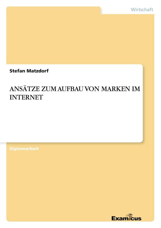 Produktbild: Ans&auml;tze Zum Aufbau von Marken im Internet