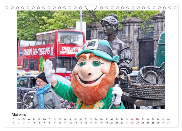 Produktbild: Dublin bunt, lebendig, spannend (Wandkalender 2026 DIN A4 quer), CALVENDO Monatskalender