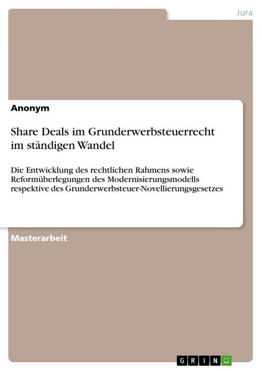 Produktbild: Share Deals im Grunderwerbsteuerrecht im st&auml;ndigen Wandel