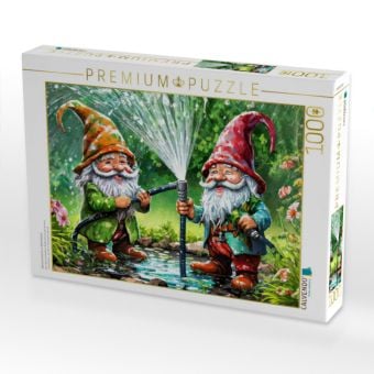 Produktbild: CALVENDO Puzzle Wasserschlacht im Wichtelland | 1000 Teile Lege-Gr&ouml;&szlig;e 64x48cm Foto-Puzzle f&uuml;r gl&uuml;ckliche Stunden