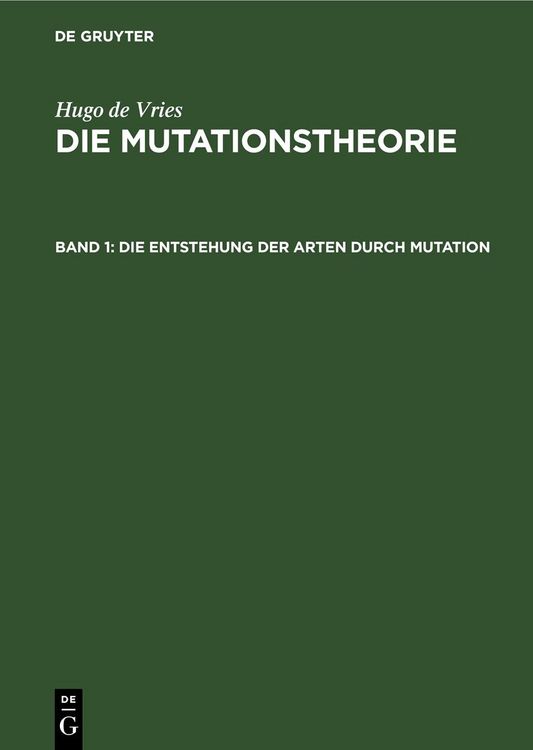 Produktbild: Die Entstehung der Arten durch Mutation