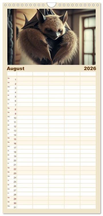 Produktbild: Familienplaner 2026 - Traumhafte Ruhe - Ein Jahr mit s&uuml;&szlig;en Schlafm&uuml;tzen mit 5 Spalten (Wandkalender, 21 x 45 cm) CALVENDO