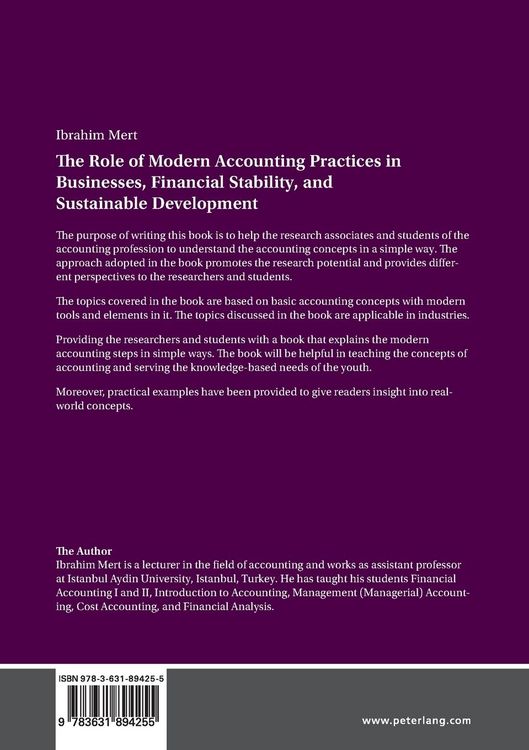 Produktbild: The Role of Modern Accounting Practices in Businesses, Financial Stability, and Sustainable Development
