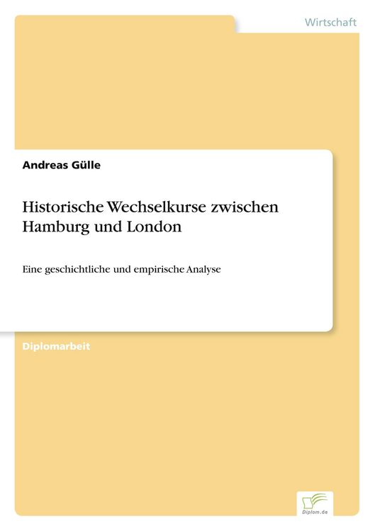 Produktbild: Historische Wechselkurse zwischen Hamburg und London