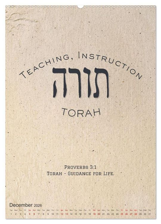 Produktbild: The Radiant Path Hebrew Letters Inspiring the Soul (High Quality Premium Wall Calendar 2026 DIN A2 portrait),CALVENDO 12 Month Wall Calendar