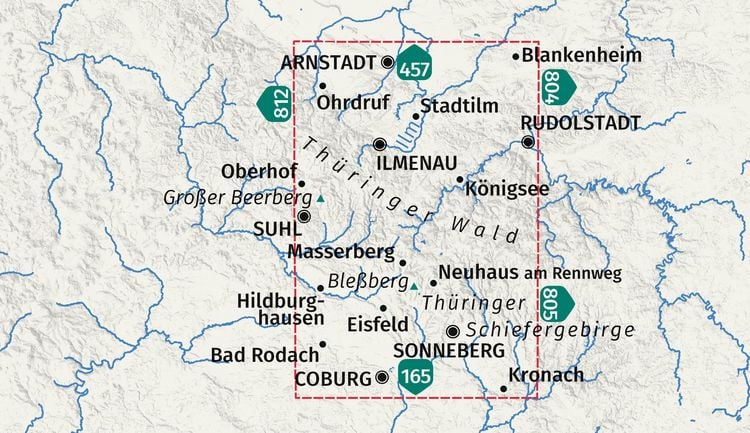 Produktbild: KOMPASS Wanderkarte 813 &Ouml;stlicher Th&uuml;ringer Wald 1:50.000