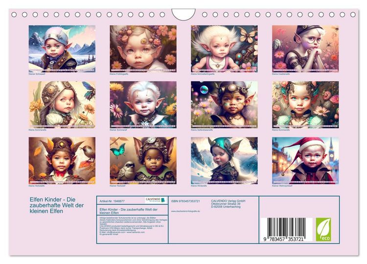 Produktbild: Elfen Kinder - Die zauberhafte Welt der kleinen Elfen (Wandkalender 2026 DIN A4 quer), CALVENDO Monatskalender