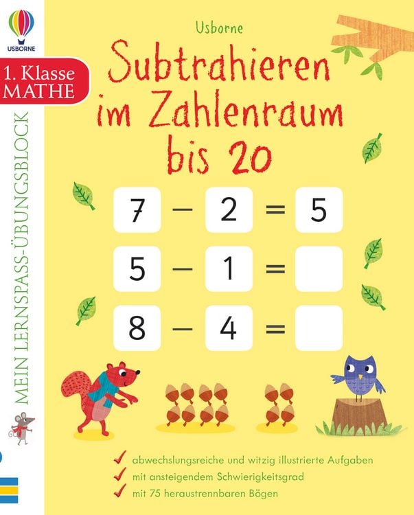 Produktbild: Mein Lernspa&szlig;-&Uuml;bungsblock: Subtrahieren im Zahlenraum bis 20