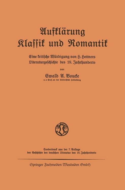 Produktbild: Aufkl&auml;rung Klassik und Romantik