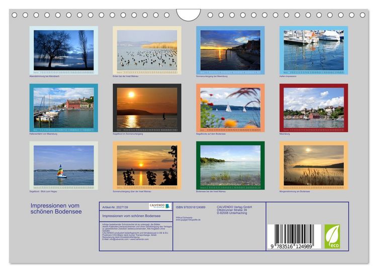 Produktbild: Impressionen vom sch&ouml;nen Bodensee (Wandkalender 2026 DIN A4 quer), CALVENDO Monatskalender