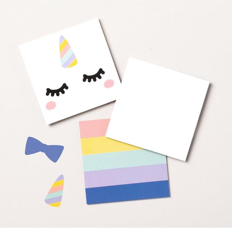 Produktbild: FOLIA DIY Legekarten blanko, 6x6cm, 60 Karten, 4-farbig gedruckt mit 136 Stickern