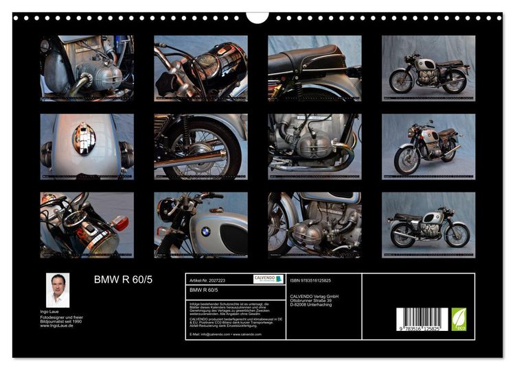 Produktbild: BMW R 60/5 (Wandkalender 2026 DIN A3 quer), CALVENDO Monatskalender