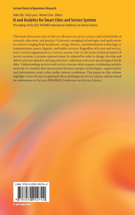 Produktbild: AI and Analytics for Smart Cities and Service Systems