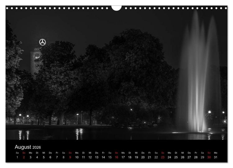 Produktbild: Stuttgart bei Nacht (Wandkalender 2026 DIN A3 quer), CALVENDO Monatskalender