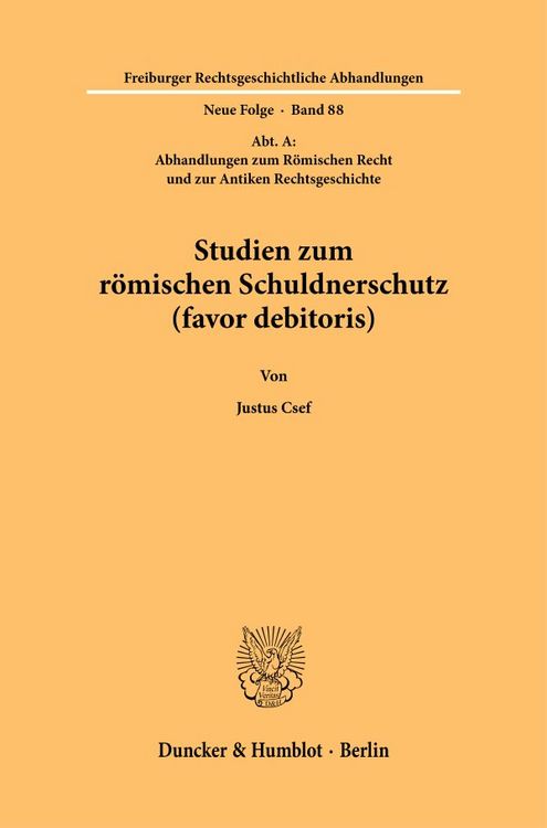 Produktbild: Studien zum r&ouml;mischen Schuldnerschutz (favor debitoris)