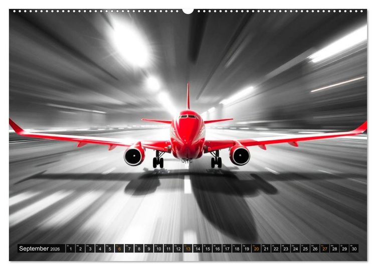 Produktbild: BLITZschnell - Z&uuml;ge und Flugzeuge in Bewegung - Color-Key (hochwertiger Premium Wandkalender 2026 DIN A2 quer), Kunstdruck in Hochglanz