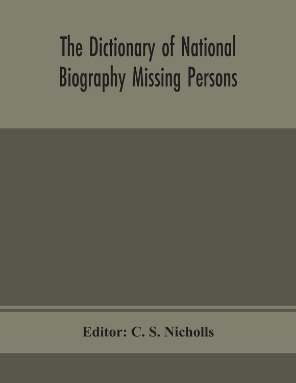 Produktbild: The Dictionary Of National Biography Missing Persons