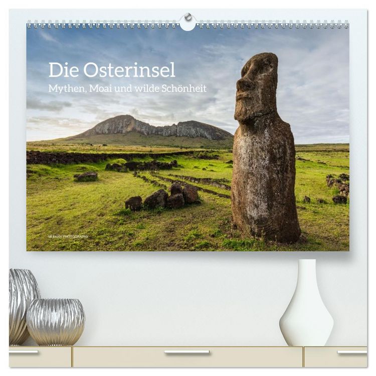 Produktbild: Die Osterinsel &ndash; Mythen, Moai und wilde Sch&ouml;nheit (hochwertiger Premium Wandkalender 2026 DIN A2 quer), Kunstdruck in Hochglanz