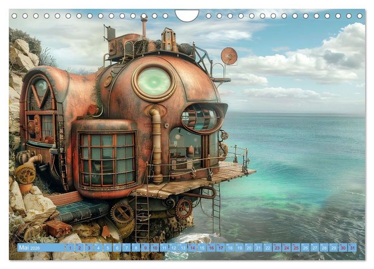 Produktbild: Steampunk Domizile (Wandkalender 2026 DIN A4 quer), CALVENDO Monatskalender