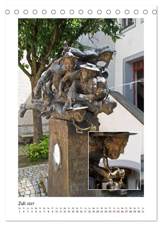 Produktbild: Wangen im Allg&auml;u und seine sch&ouml;nen Brunnen (Tischkalender 2027 DIN A5 hoch), CALVENDO Monatskalender