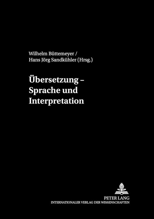 Produktbild: &Uuml;bersetzung &ndash; Sprache und Interpretation