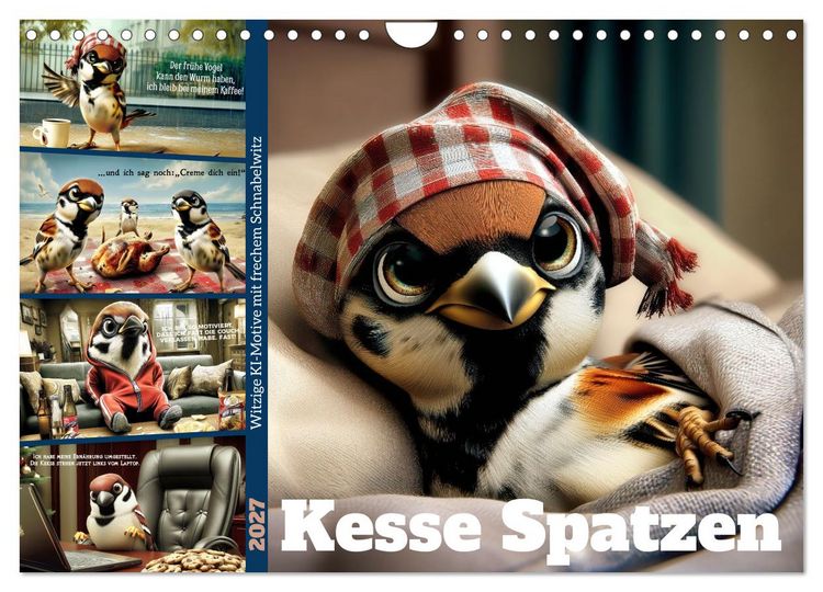 Produktbild: Kesse Spatzen (Wandkalender 2027 DIN A4 quer), CALVENDO Monatskalender