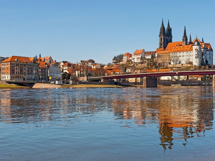 Produktbild: CALVENDO Puzzle Blick &uuml;ber die Elbe auf Mei&szlig;en | 1000 Teile Lege-Gr&ouml;&szlig;e 64x48cm Foto-Puzzle f&uuml;r gl&uuml;ckliche Stunden