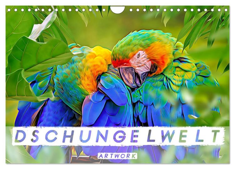 Produktbild: Dschungelwelt - Artwork (Wandkalender 2026 DIN A4 quer), CALVENDO Monatskalender