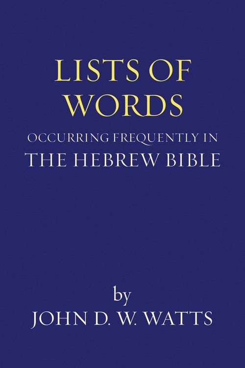 Produktbild: Lists of Words Occurring Frequently in the Hebrew Bible