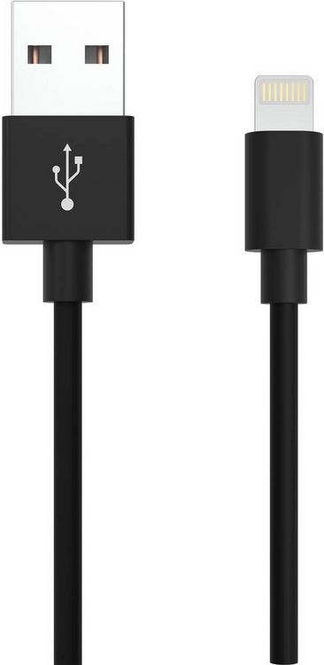 Produktbild: Ansmann USB-Kabel USB 2.0 USB-A Stecker, Apple Lightning Stecker 2.00 m Schwarz Aluminium-Stecker, TPE-Mantel, beidseitig verwendbarer Stecker