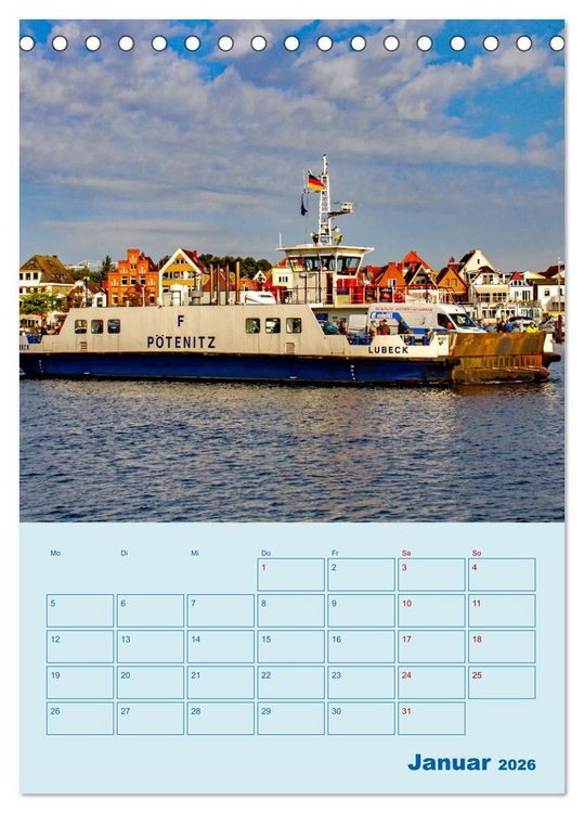 Produktbild: Priwall bei Travem&uuml;nde &ndash; Terminplaner (Tischkalender 2026 DIN A5 hoch), CALVENDO Monatskalender