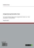 Produktbild: Kategorisierung literarischer Texte