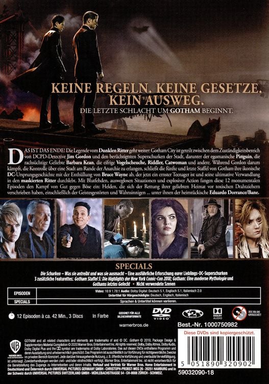 Produktbild: Gotham: Staffel 5 [3 DVDs]