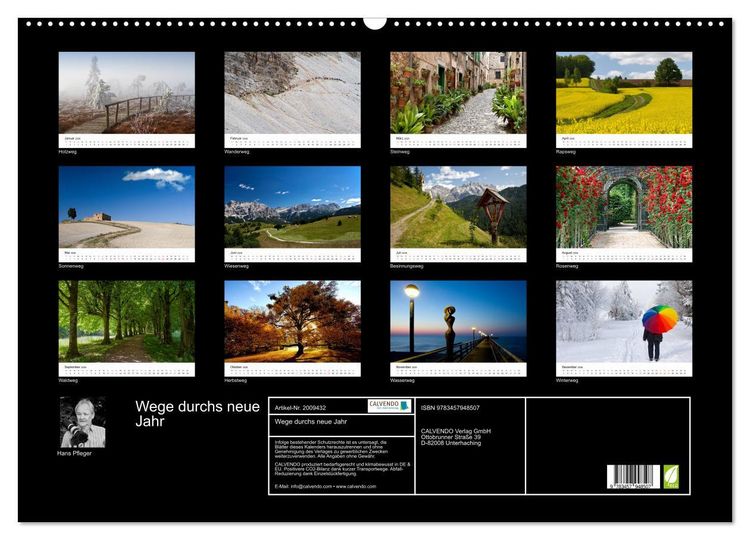 Produktbild: Wege durchs neue Jahr (Wandkalender 2026 DIN A2 quer), CALVENDO Monatskalender