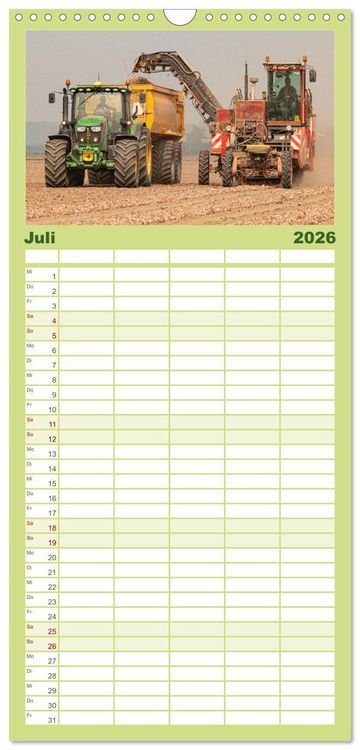 Produktbild: Familienplaner 2026 - Landtechnik im Einsatz mit 5 Spalten (Wandkalender, 21 x 45 cm) CALVENDO