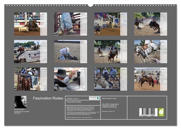 Produktbild: Faszination Rodeo (hochwertiger Premium Wandkalender 2026 DIN A2 quer), Kunstdruck in Hochglanz