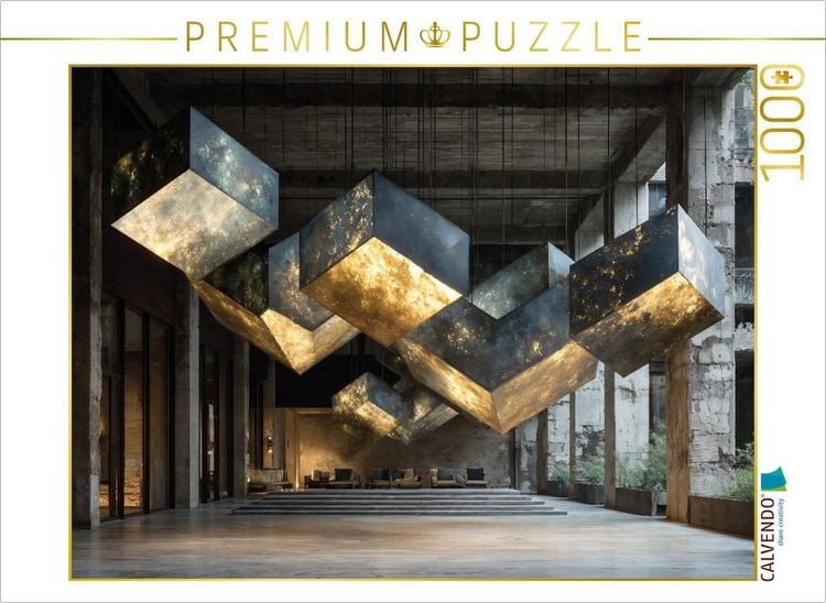 Produktbild: CALVENDO Puzzle LUXON RAW - Licht in seiner pursten Form, eingefasst in Beton | 1000 Teile Lege-Gr&ouml;&szlig;e 64x48cm Foto-Puzzle f&uuml;r gl&uuml;ckliche Stunden