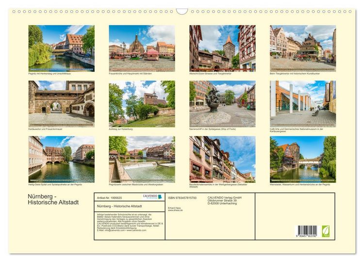 Produktbild: N&uuml;rnberg - Historische Altstadt (Wandkalender 2026 DIN A2 quer), CALVENDO Monatskalender