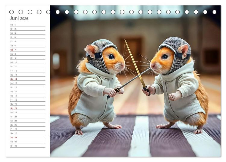 Produktbild: Hamster Olympiade - Der flauschigste Wettkampf des Jahres (Tischkalender 2026 DIN A5 quer), CALVENDO Monatskalender