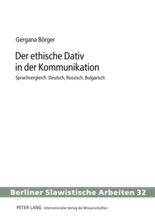 Produktbild: Der ethische Dativ in der Kommunikation
