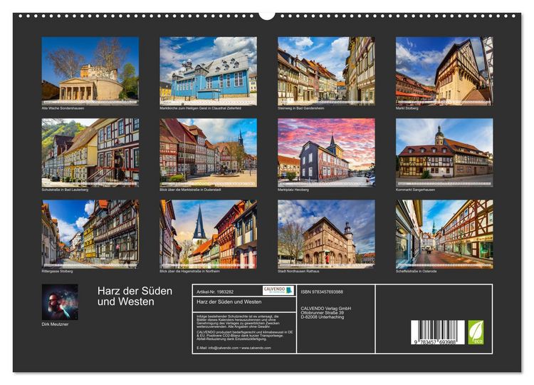 Produktbild: Harz der S&uuml;den und Westen (hochwertiger Premium Wandkalender 2026 DIN A2 quer), Kunstdruck in Hochglanz