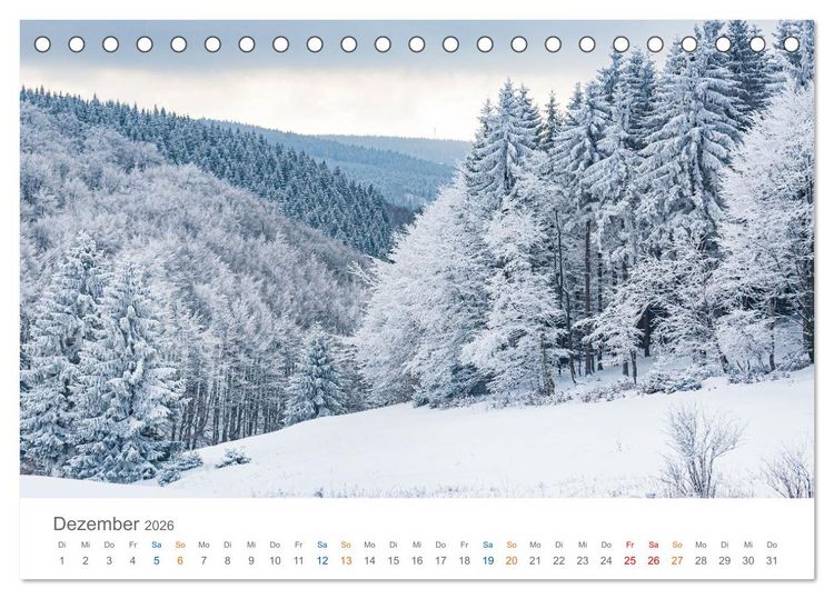 Produktbild: Rennsteig - Weitwanderweg (Tischkalender 2026 DIN A5 quer), CALVENDO Monatskalender