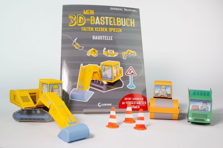 Produktbild: Mein 3D-Bastelbuch - Falten, kleben, spielen - Baustelle