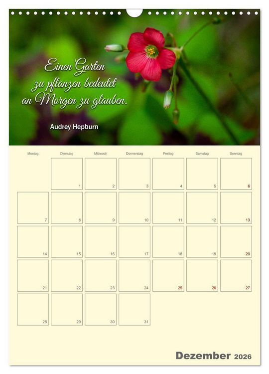 Produktbild: Gartenliebe (Wandkalender 2026 DIN A3 hoch), CALVENDO Monatskalender