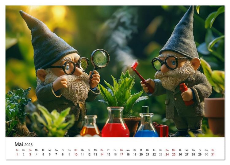 Produktbild: Berufe der Gartenzwerge (Wandkalender 2026 DIN A2 quer), CALVENDO Monatskalender