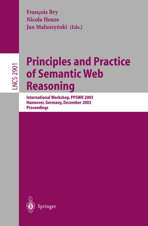 Produktbild: Principles and Practice of Semantic Web Reasoning