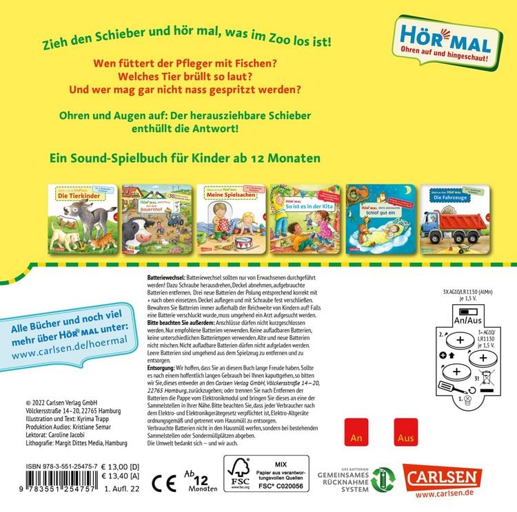 Produktbild: Mein erstes Hör mal (Soundbuch ab 1 Jahr): Im Zoo