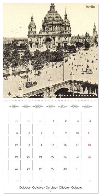 Produktbild: Bons baisers de Berlin : Cartes postales historiques de la ville (Calendrier mural carr&eacute; 2026 30x30 cm) Calendrier double avec une page pour vos prises de notes